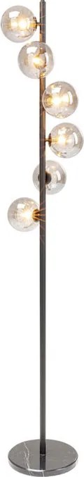 Vloerlamp Met Glazen Bollen Zwart