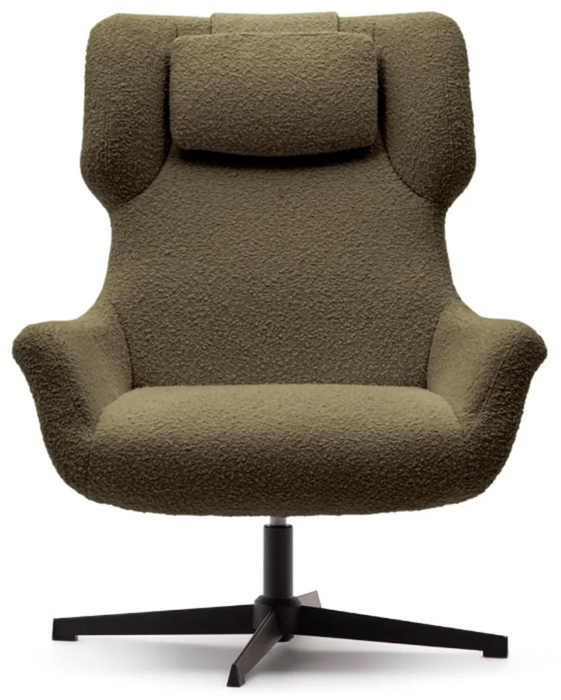 Kave Home Zalina Draaibare Fauteuil Bruin Boucle