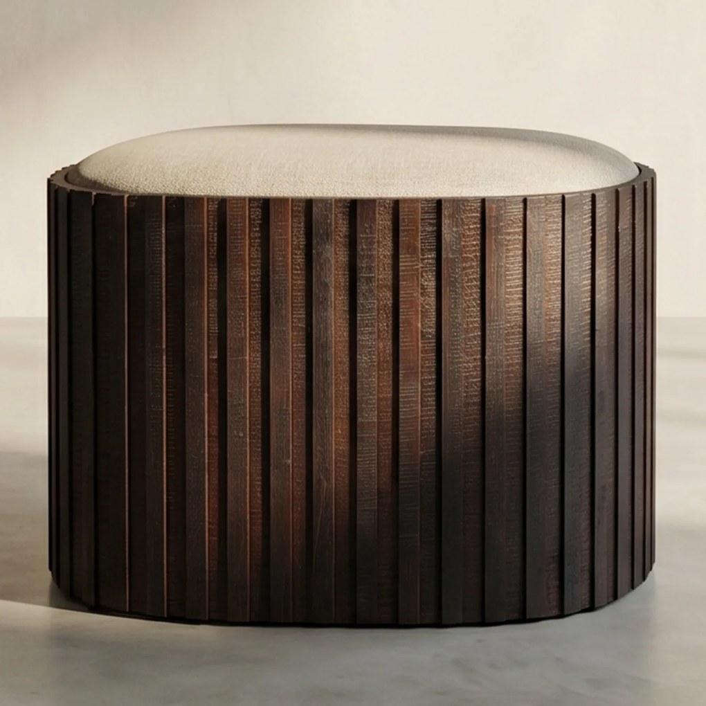 Dutchbone Bay Low Houten Hocker Met Opbergruimte