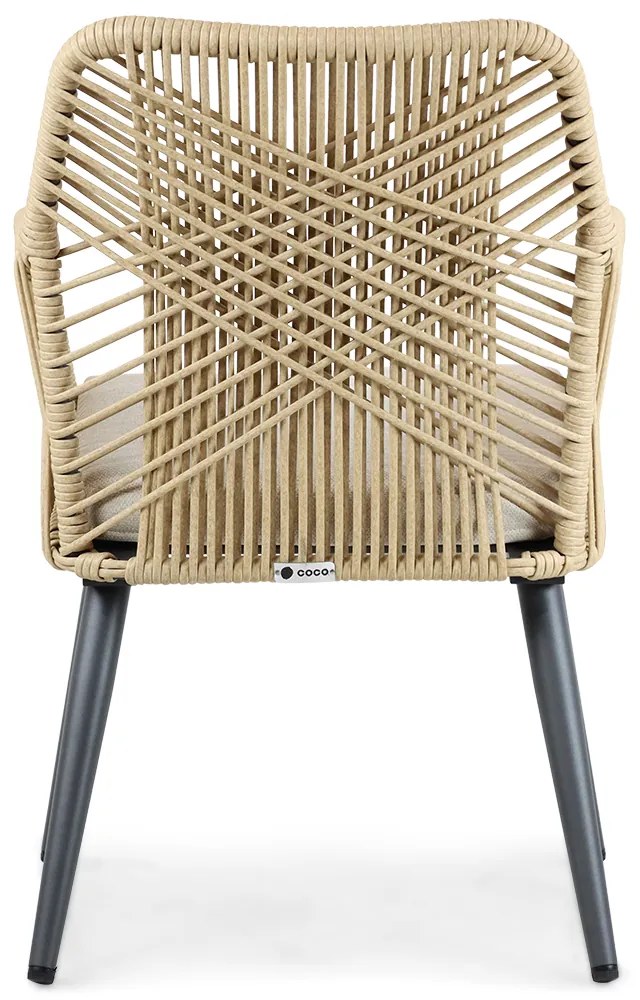 Tuinset 6 personen 240 cm Aluminium/wicker Taupe Coco Vedra/Diogo