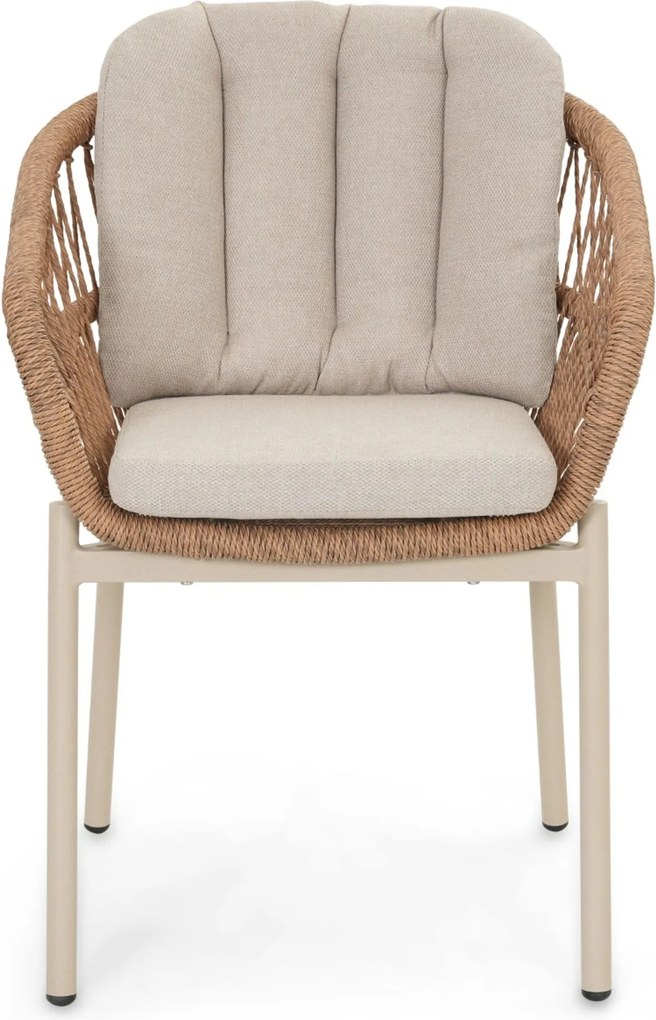 Tuinset Ronde Tuintafel 6 personen 150 cm Rope Taupe De Laan Projects