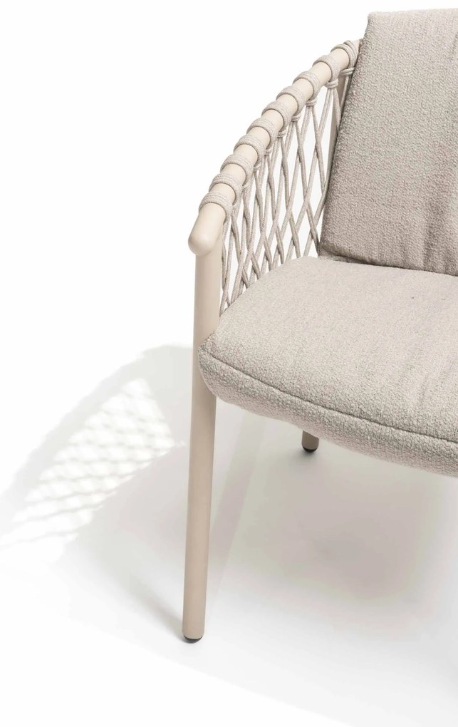 4 Seasons Outdoor Allora tuinset latte met Prado tafel met teak blad Ø 160 cm SALE Tuinset   beige weerbestendig