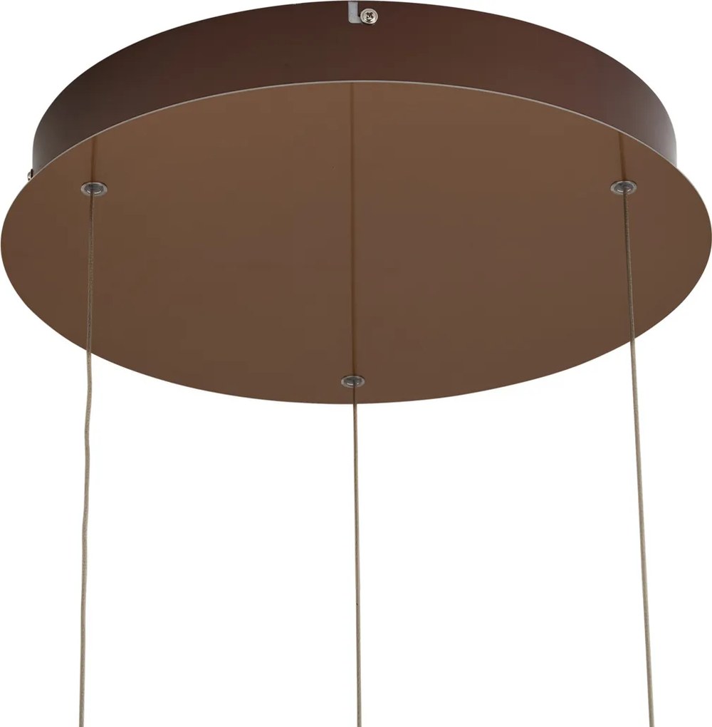 Design hanglamp rosé goud met amber glas incl. LED 3-staps dimbaar 3-lichts easylift - Fiera