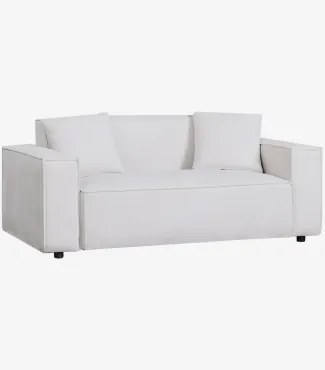 2-zits Bank In Chenille Basian Chenille Gebroken Wit - Sklum
