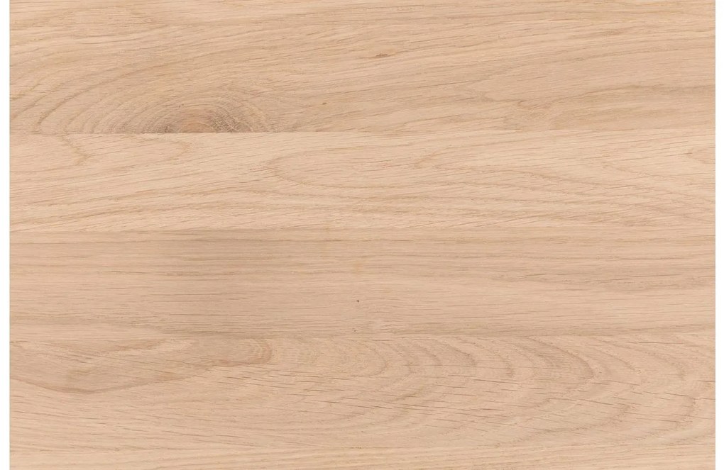 Goossens Nachtkastje Ord, Metaal ral 9005 zwart, met lade en bovenblad massief eik, 40 x 35 x 57 cm hoog