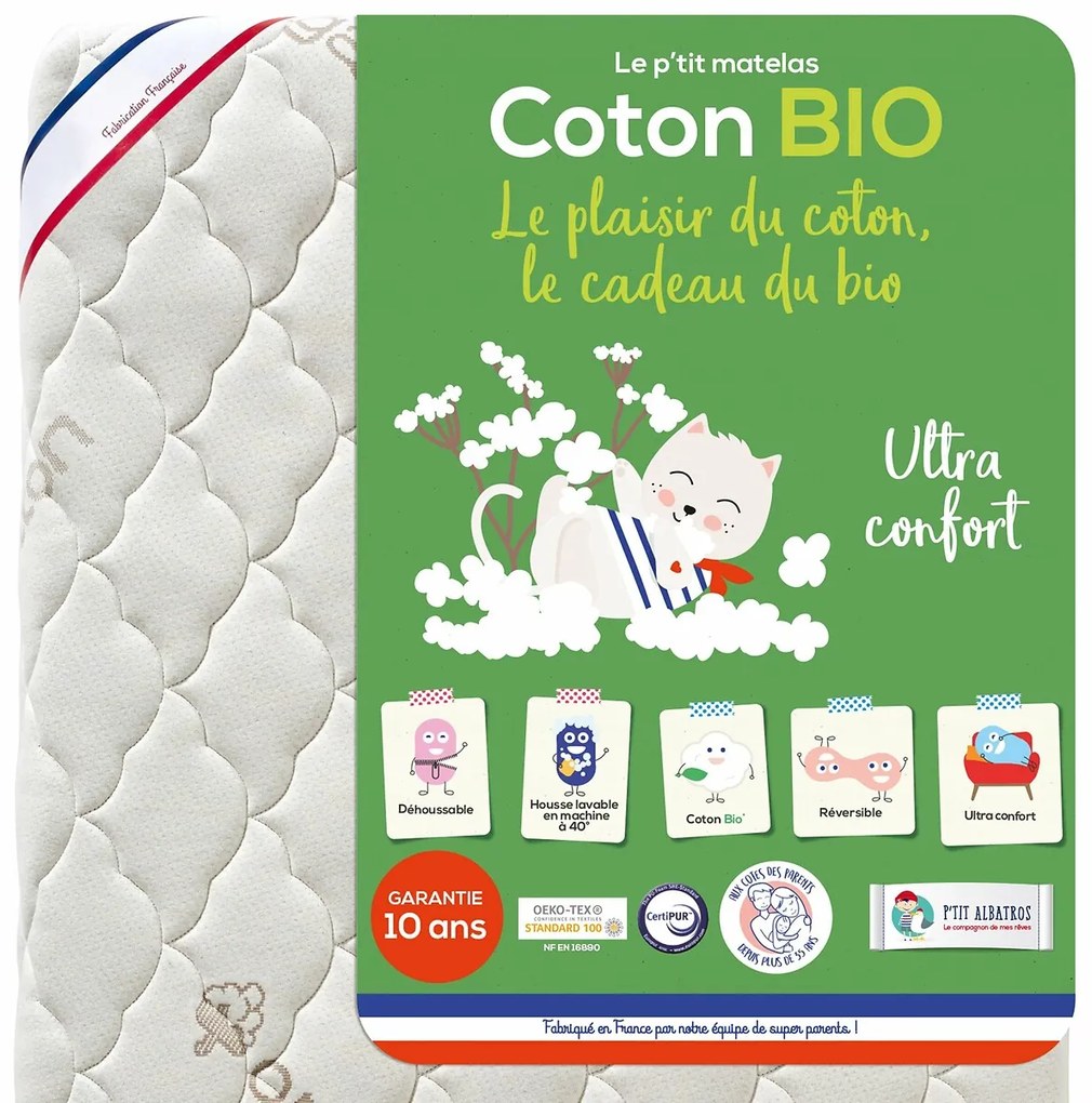 Babymatras in mousse, bio katoen