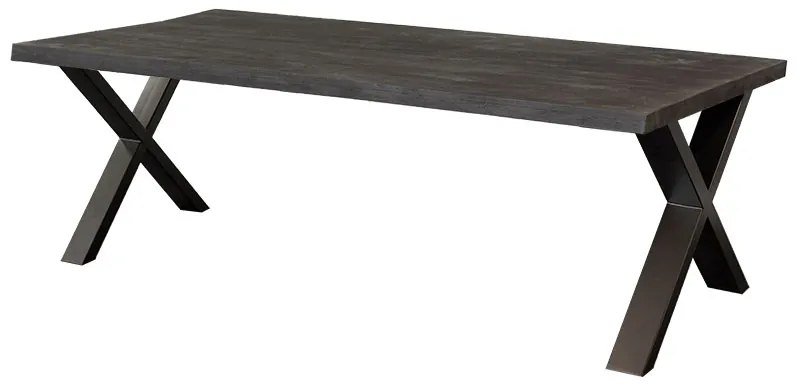 Eettafelblad massief Mango zwart - 240 x 100 x 78 cm - Bladdikte 5,6 cm