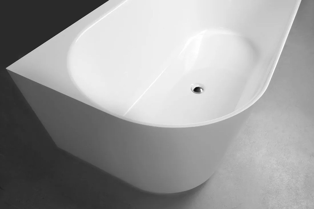 Polysan Sussi half vrijstaand bad rechts 159.5x70cm wit