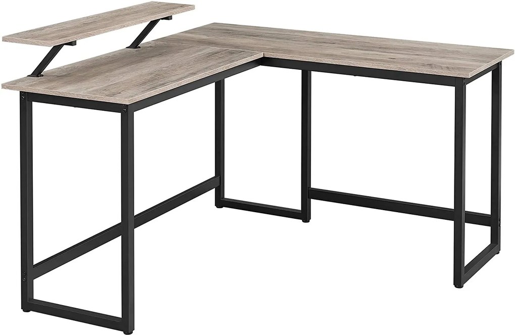 Nancy's Bureau - Bureaus - Hoekbureau - L-Vormig - Industrieel - Zwart/Bruin - 140 x 130 x 76cm