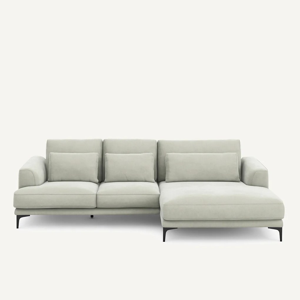 XL longchair met rechterhoek van stonewashed fluweel, MARSILE