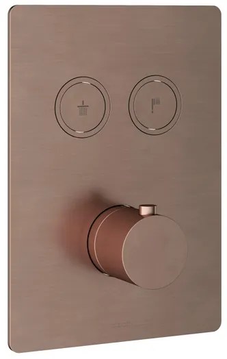 Hotbath Cobber afbouwdeel inbouwthermostaat met 2 pushbuttons geborsteld koper PVD PB009QEXTBCP