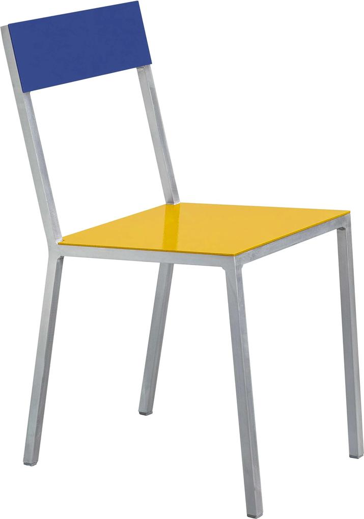Valerie Objects Alu Chair stoel zitvlak geel rugleuning blauw