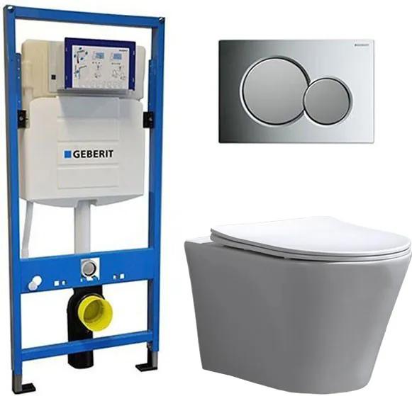 Geberit UP 320 Toiletset - Inbouw WC Hangtoilet Wandcloset - Saturna Flatline Sigma-01 Chroom/Mat Chroom