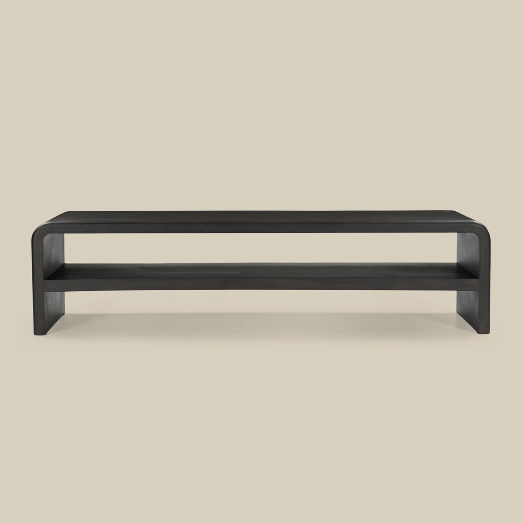 Open Tv-meubel Gebogen Hout - 180x45x45cm.