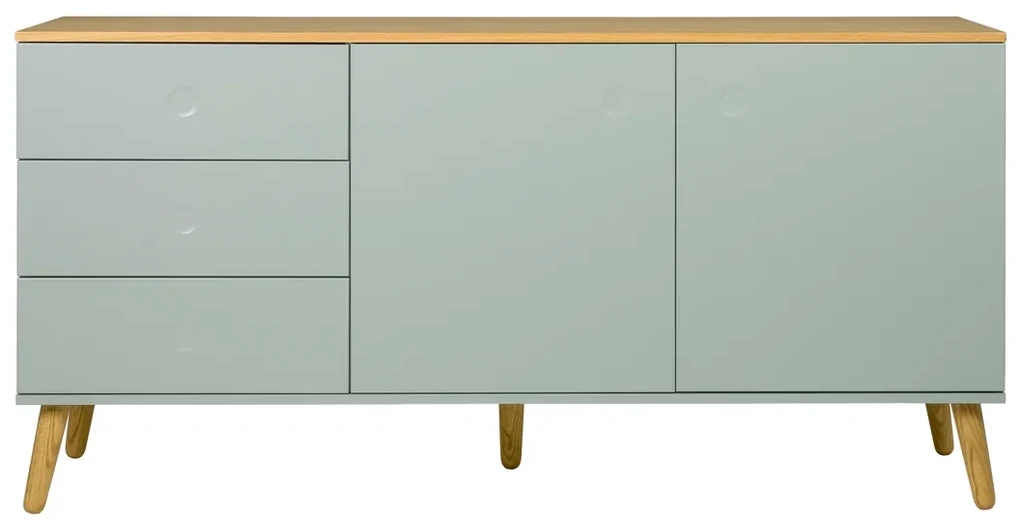 Tenzo Dot Scandinavisch Dressoir Groen Met Eiken - 162x43x79cm.