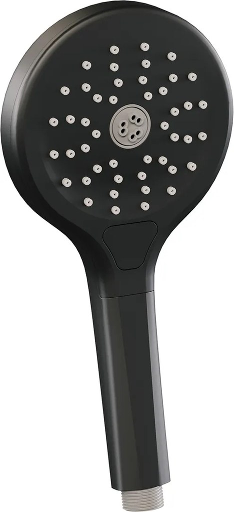 Brauer Stripe thermostatische badkraan met glijstang en 3 standen handdouche zwart mat