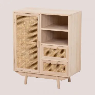 Dressoir 70x40 Cm Met Houten Laden Ralik Licht Natuurlijk Hout - Sklum