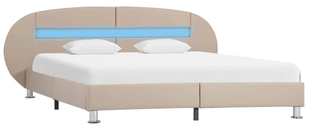 vidaXL Bedframe met LED kunstleer cappuccino 180x200 cm