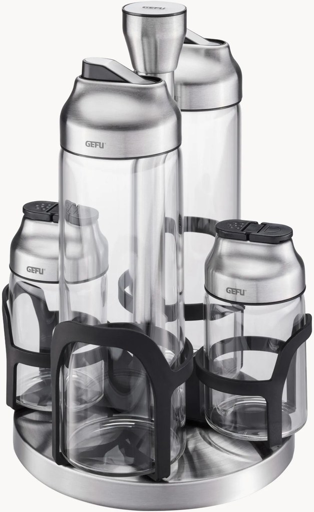 Kruidenrek Kippo van borosilicaatglas voor azijn, olie en specerijen, 5-delig