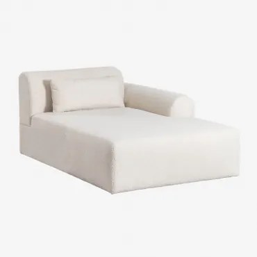 Rechter Chaise Longuemodule Voor Modulaire Bank In Borjan Shearling Chenille White - Sklum