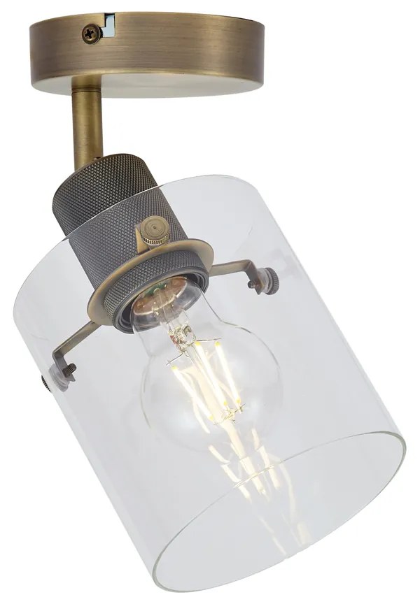 Design wandspot brons met helder glas - Domo