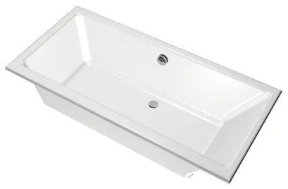 Xenz Kristal Ligbad - 160x75x48 - afvoer Midden - acryl - wit 6984-01