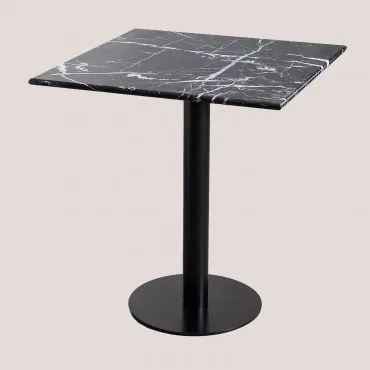 Vierkante Bar Tafel Van Rocher Marmer Marmer Nero Marquina & 70 Cm - Sklum