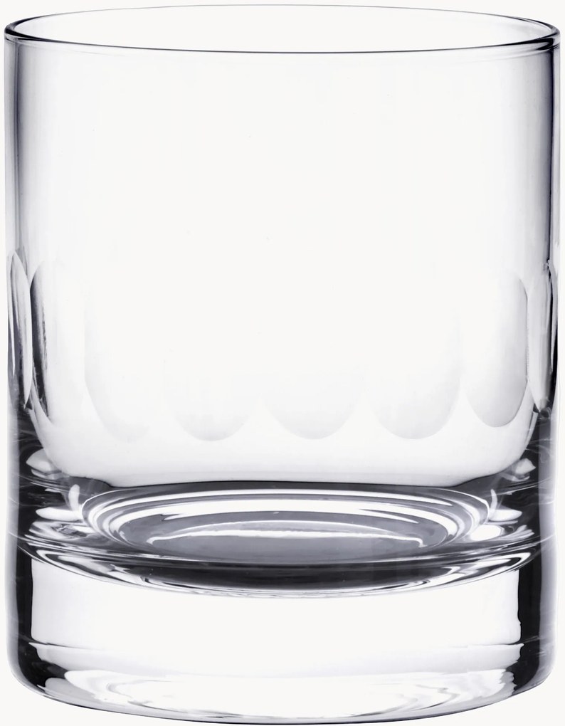 Mondgeblazen kristallen whisky glazen Lens, 2-delig