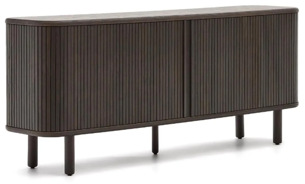 Kave Home Mailen Houten Dressoir Met Latjes Schuifdeuren Bruin - 180x40x75cm.
