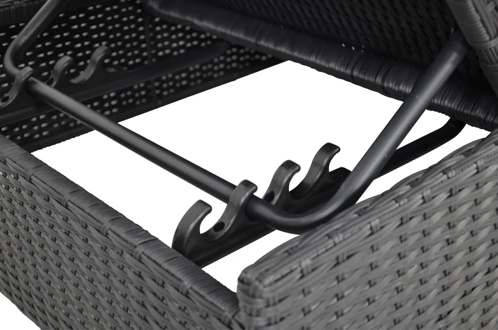 Lesli Living Loungebank - Roma - Zwart - Wicker - Lesli Living