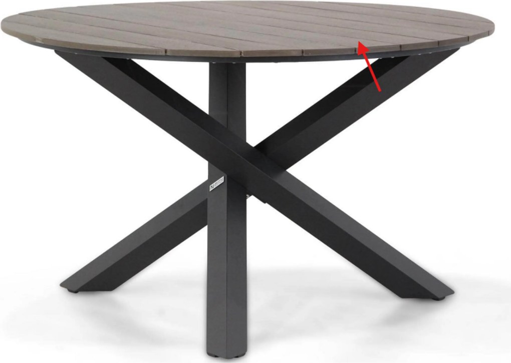 Tuinset Ronde Tuintafel 6 personen 150 cm Aluminium Grijs  Osmen Joliet/Ancona