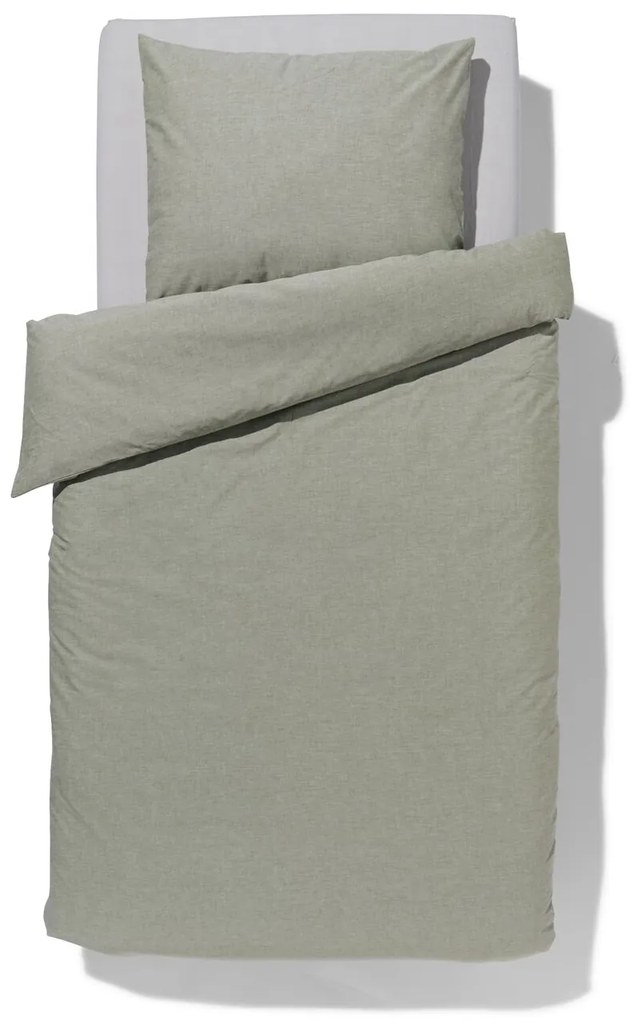 HEMA Dekbedovertrek Chambray Katoen Lichtgroen 140x200/220 (groen)