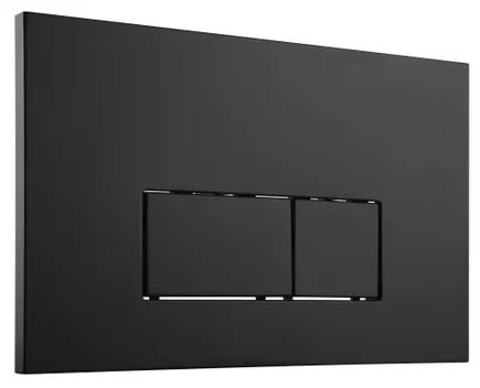 QeramiQ Push Bedieningsplaat - voor Geberit UP320 inbouwreservoir - dualflush - rechthoekige knoppen - 2 stuks - kunststof zwart mat sw706189