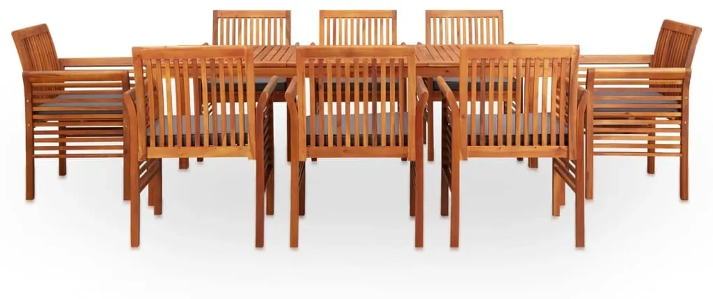 vidaXL 9-delige Tuinset met kussens massief acaciahout