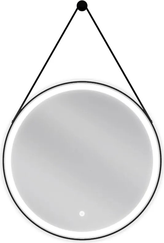 Mexen Reni verlicht badkamerspiegel, rond 60 cm, LED 6000K, anti-condens, zwarte lijst - 9812-060-060-611-70