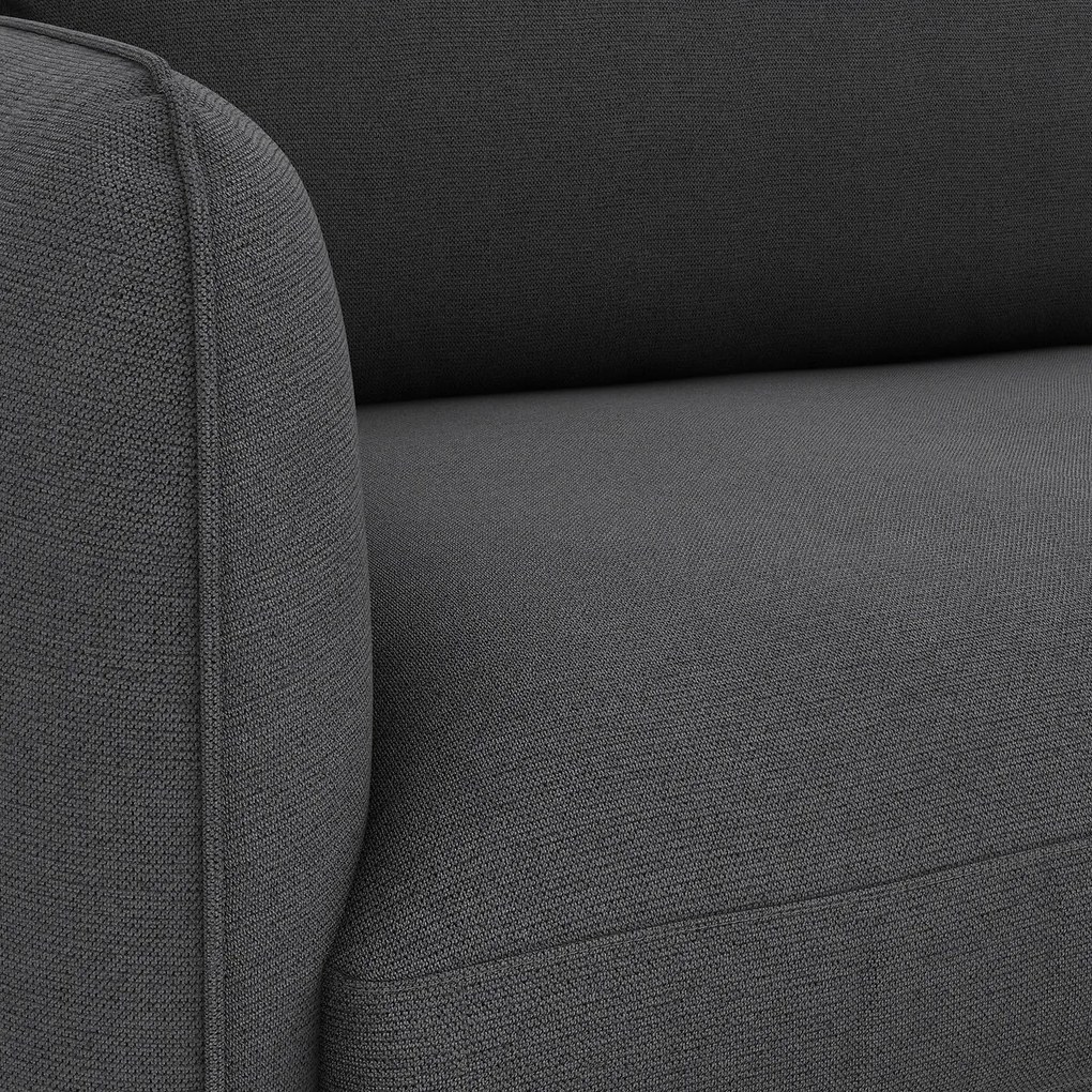 4-zits hoekbank rechts in polyester, LOMÉO