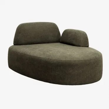 Rechtse Chaise Longue Module Met Armleuning Voor Modulaire Bank Giorgia Stof Leger Groen - Sklum