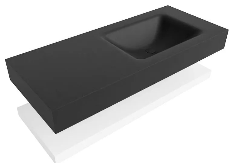Zaro Alan badmeubel 110cm met planchet talc en vrijhangende wastafel cloud rechts 1 kraangat urban