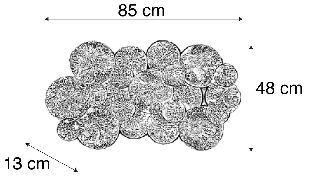 Decorateive oosterse wandlamp goud met wit 2-lichts - Hikina