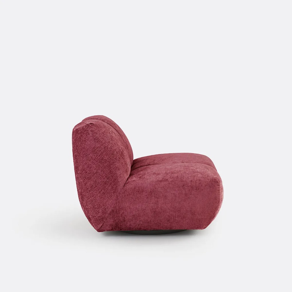 Draaibare fauteuil, dik fluweel, Nuria