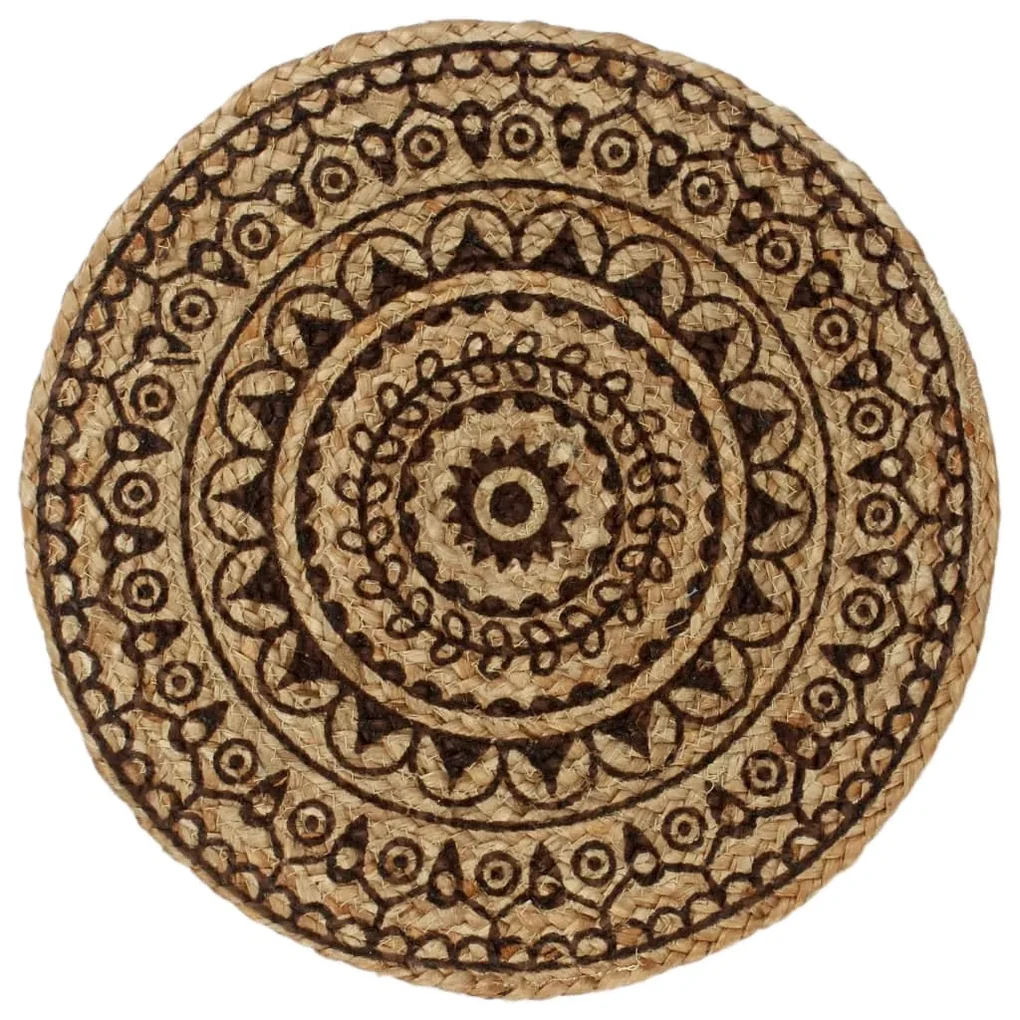 vidaXL Placemats 4 st rond 38 cm jute donkerbruin