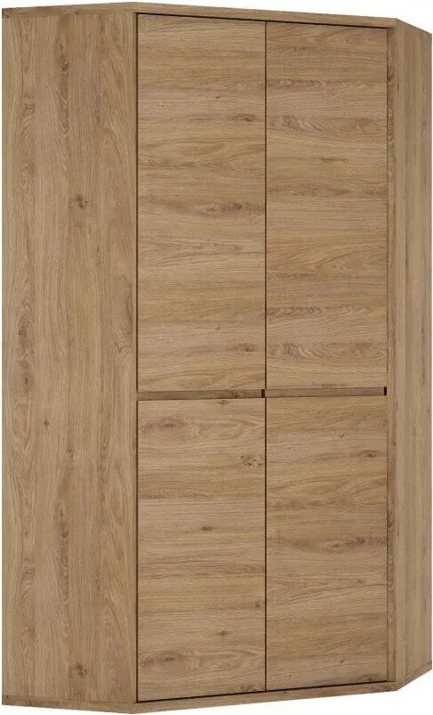 Hoekkledingkast Ophdeli 105, Grijs, Eiken, 197x99x99cm, 163 kg, Kledingkast deuren: Met scharnieren