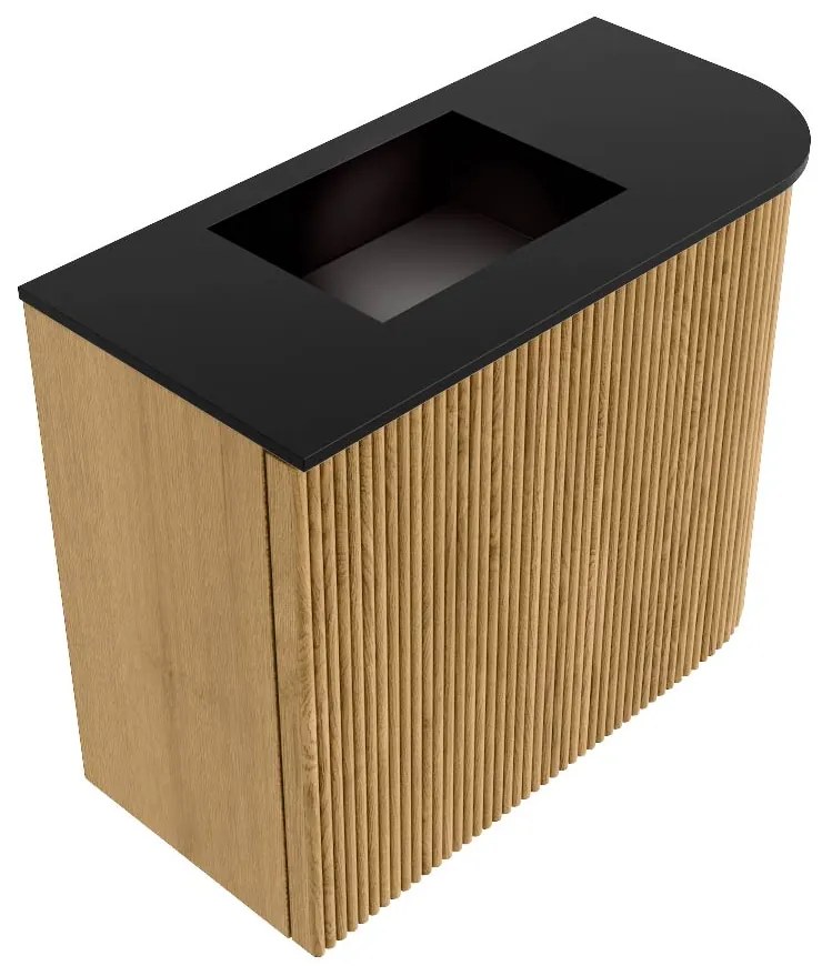 Mondiaz Joya 50cm toiletmeubel ronding rechts oak met wastafel faye links 1 kraangat urban