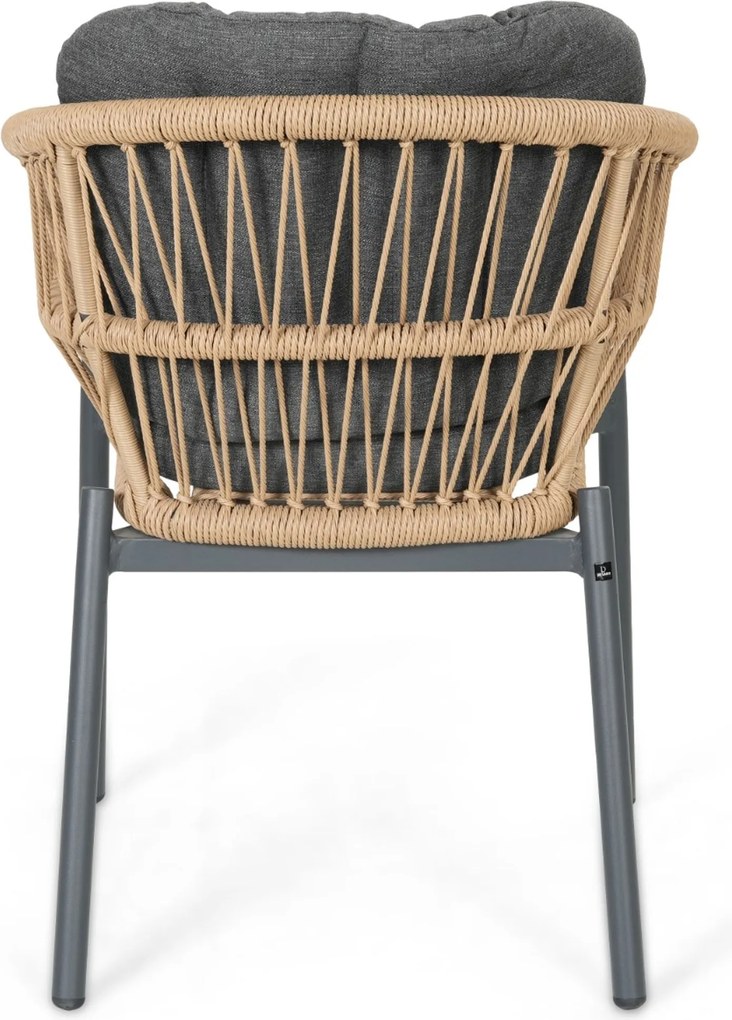 Tuinset Ronde Tuintafel 6 personen 150 cm Rope Grijs  De Laan Projects