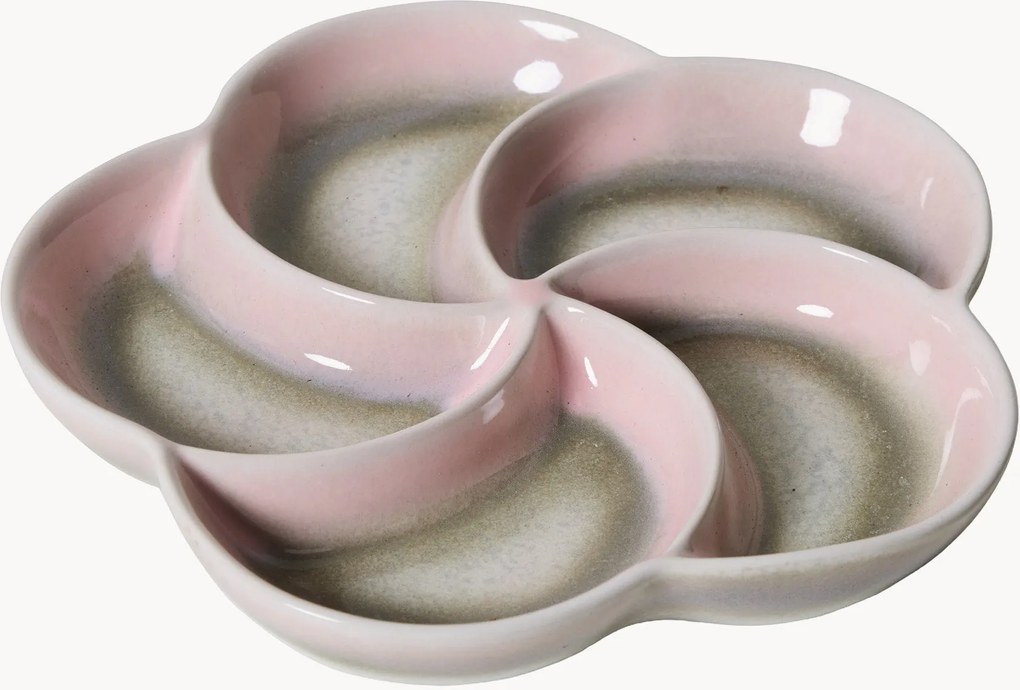 Handgemaakt dienblad 70's met reactief glazuur