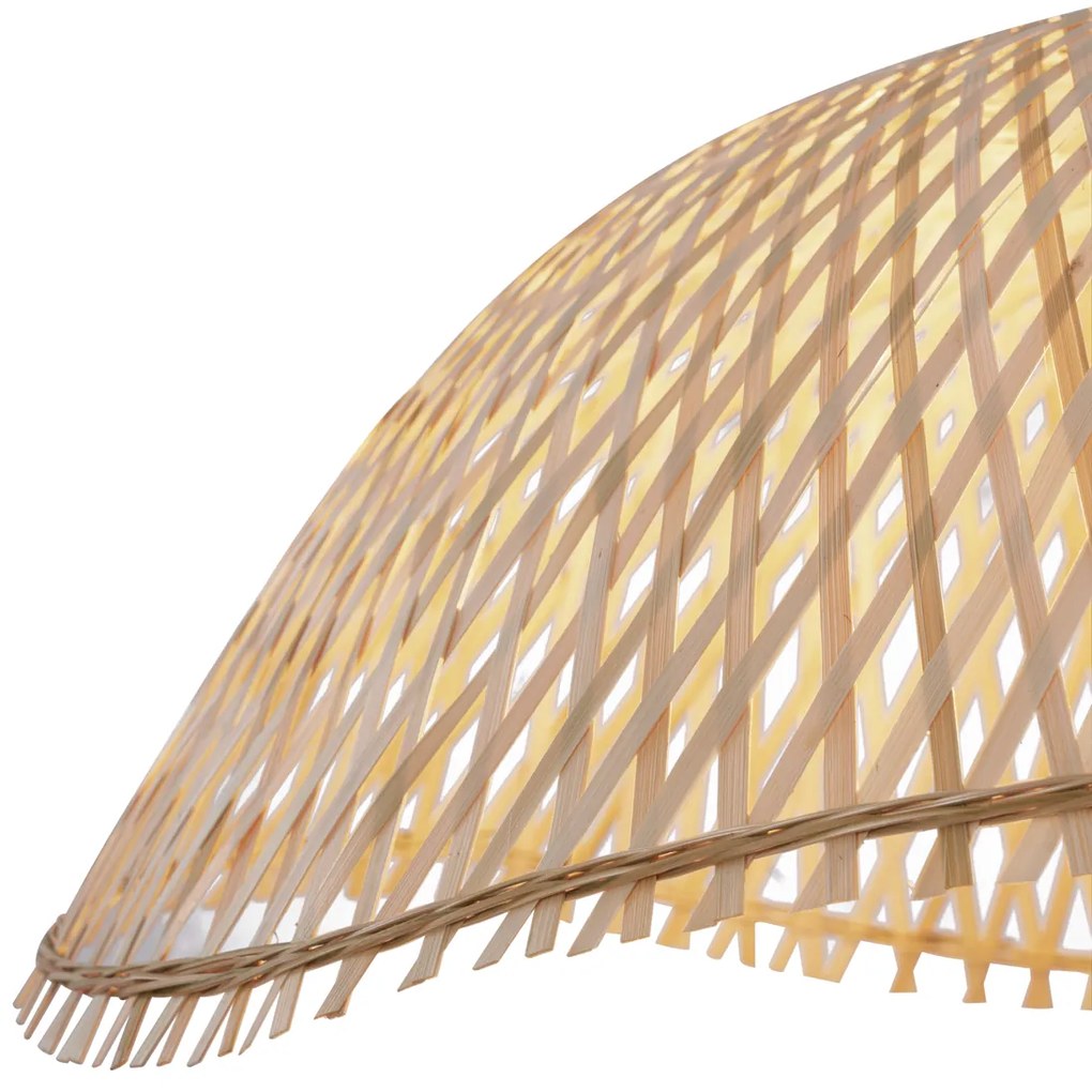 Bohemian hanglamp zwart met bamboe - LilyBohemian E27 Bohemian Binnenverlichting Lamp