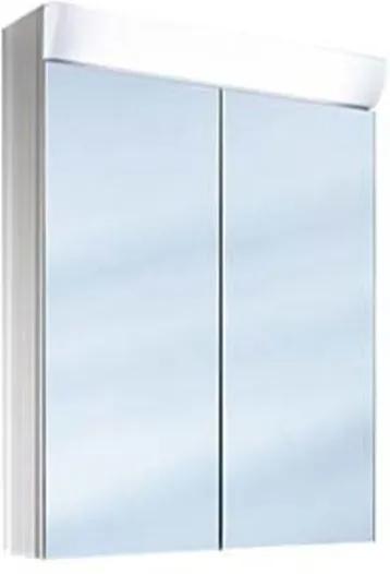 Schneider WangaLine WLS 90 2 FL spiegelkast met 2 deuren met TL verlichting 90x78cm aluminium 150.090
