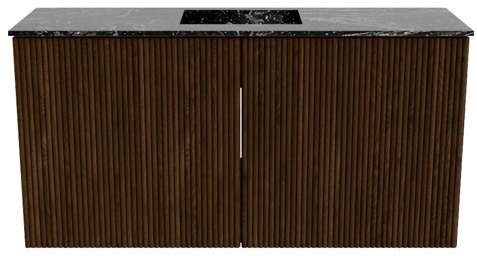 Mondiaz Joya DLux 80cm toiletmeubel walnut met wastafel faye midden zonder kraangat lava