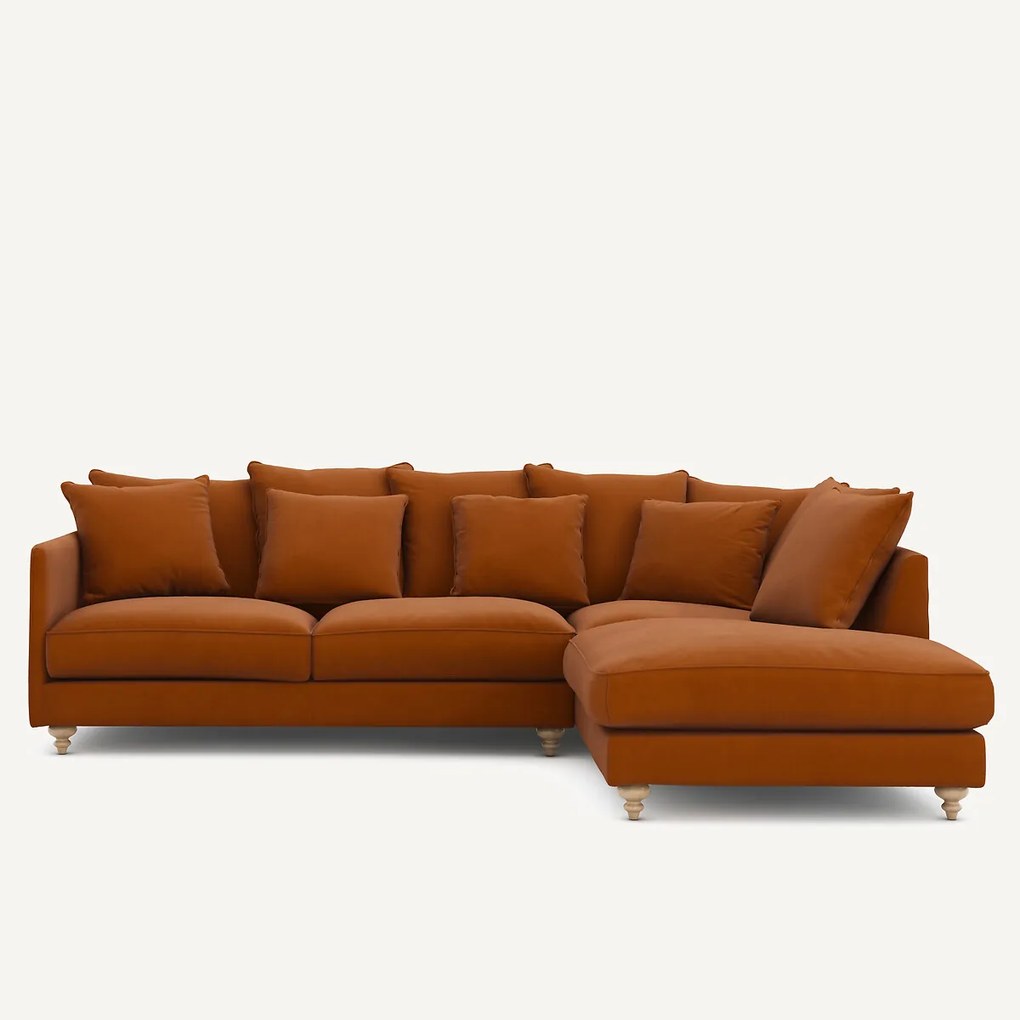 Linnen fluwelen hoekslaapbank, LAZARE