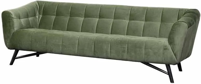 3-zits bank Rang | velours Juke Moss groen 59 | 2,26 mtr breed